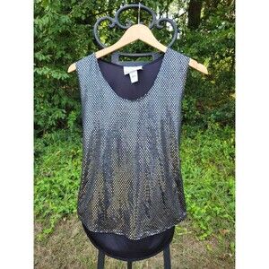 Panhandle Black Sequin Tank Top Women's - L
